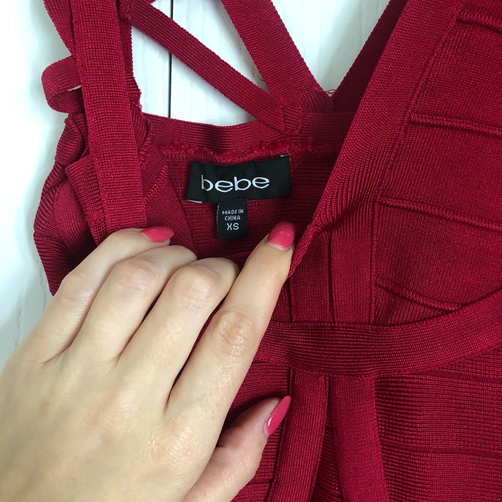 Bebe raspberry red bandage dress